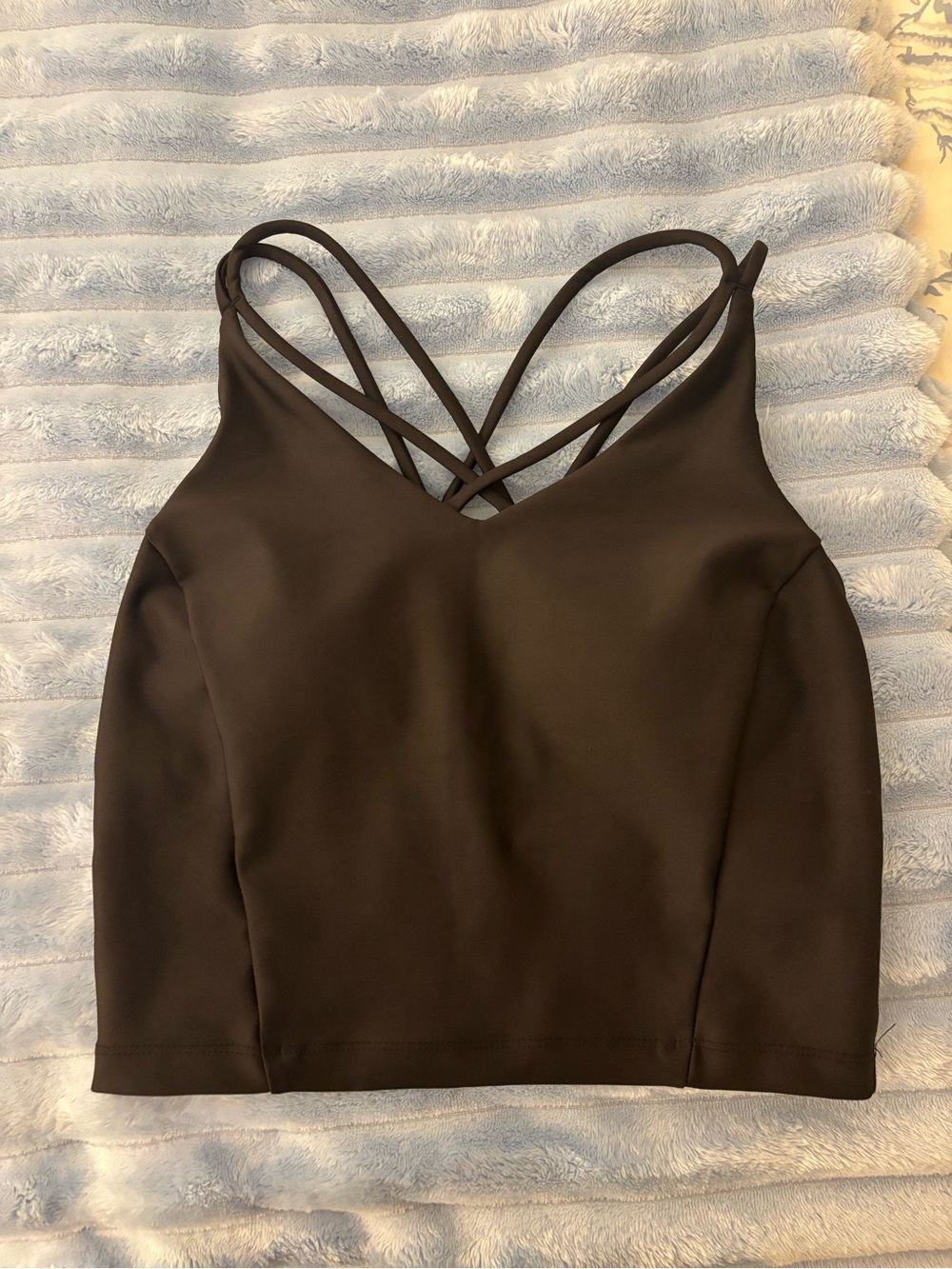 Avia Black Strappy V-Neck Cropped Workout Tank - XS